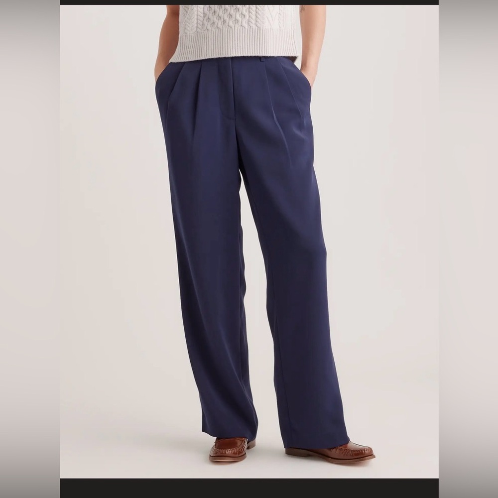 Quince Wide-Leg Navy Dress Pants - Women